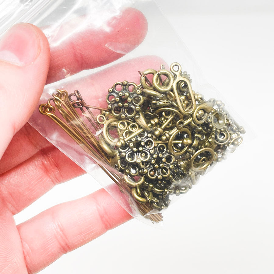 Bronze Findings Bundle - Eye Pins and Clasps