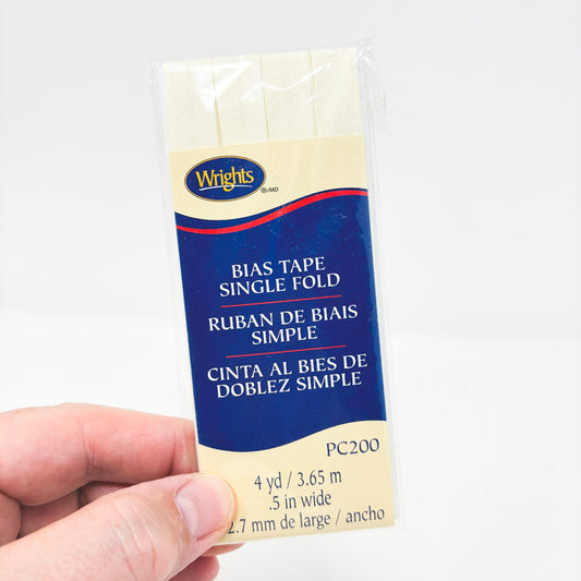Wrights Single Fold Bias Tape - Off White
