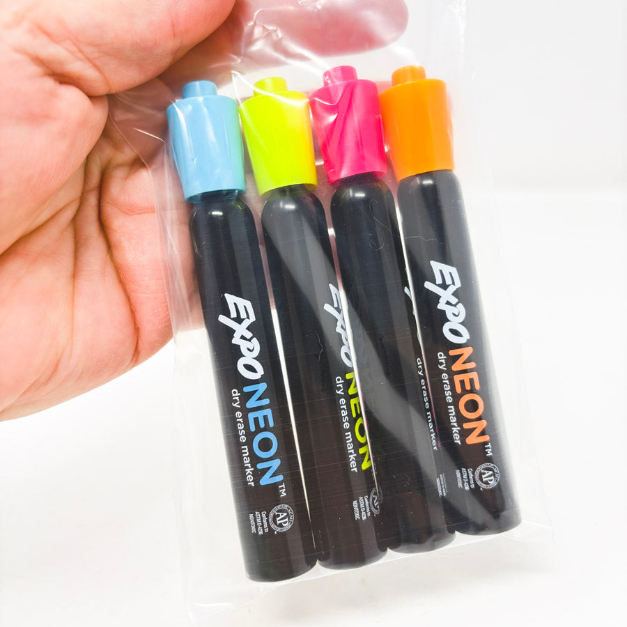 Four EXPO Neon Dry Erase Markers
