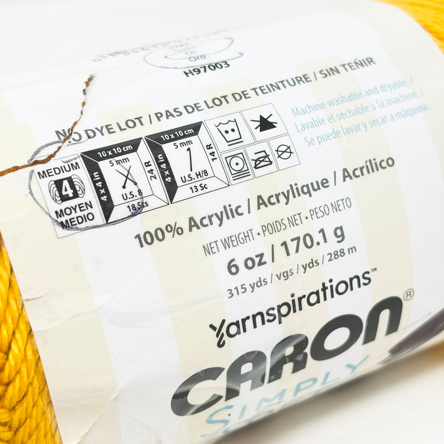 Caron Simply Soft Acrylic Yarn – Gold
