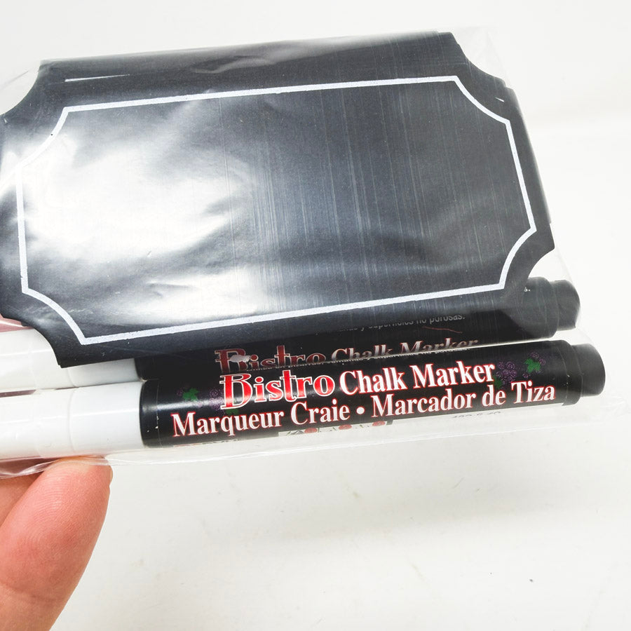 White Chalk Markers with Paper Placards