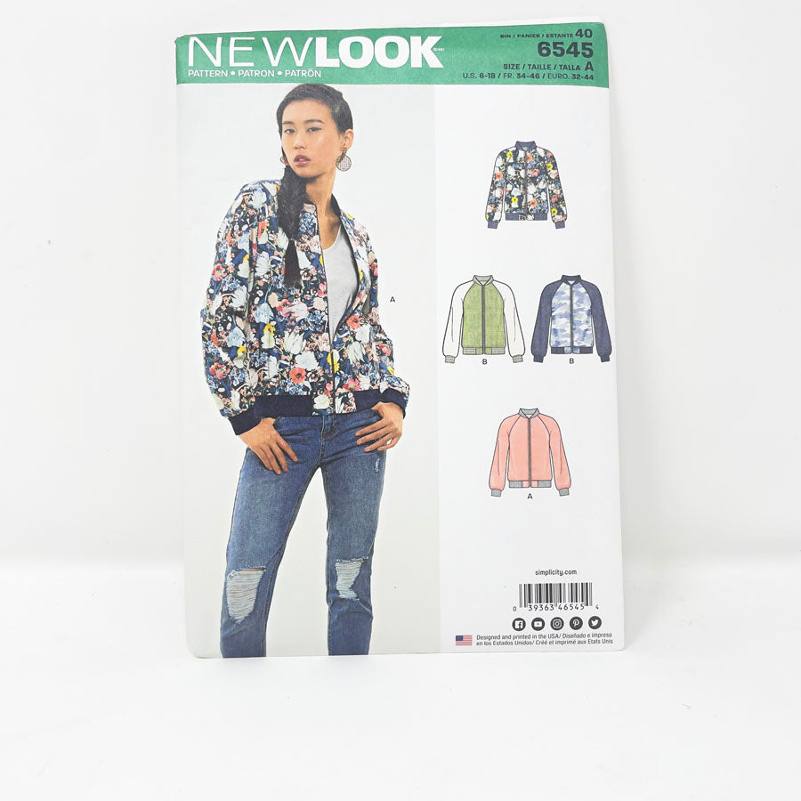2018 New Look 6545 Sewing Pattern - Jacket - Sizes 6-18