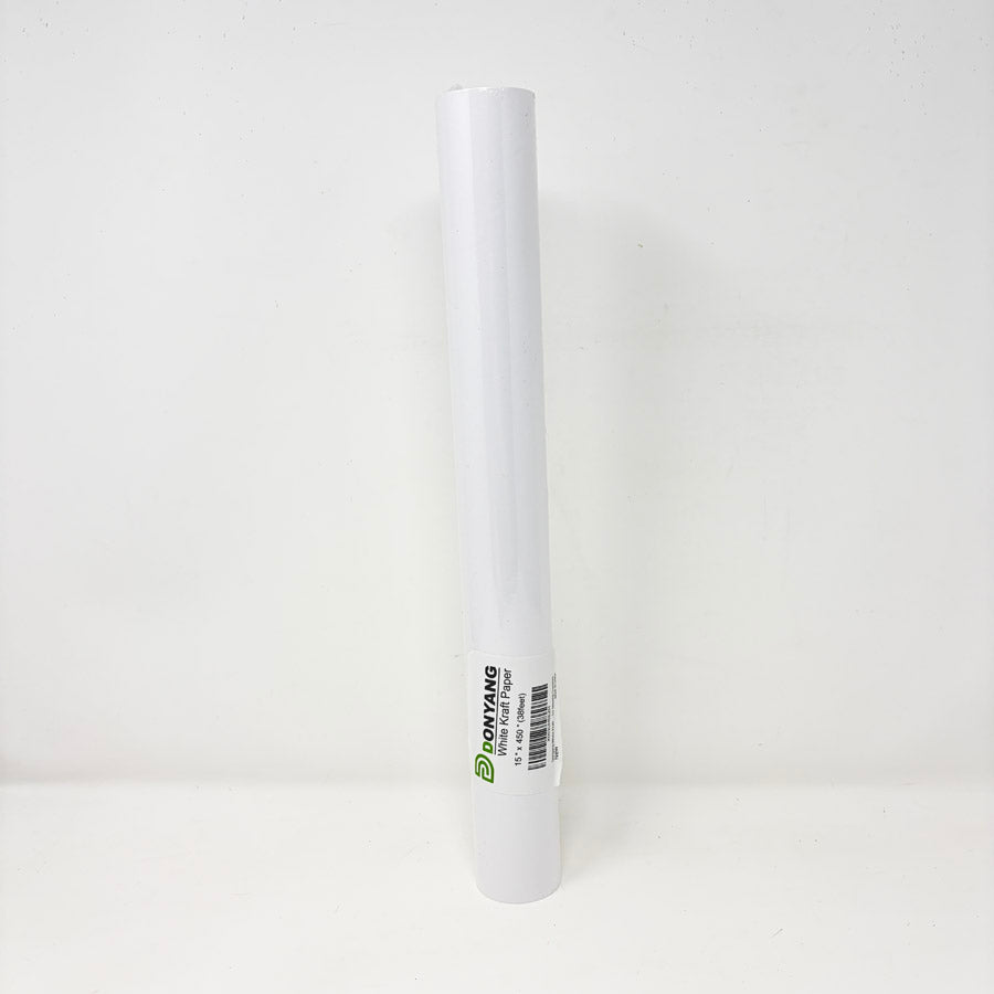 15" x 450" White Kraft Paper