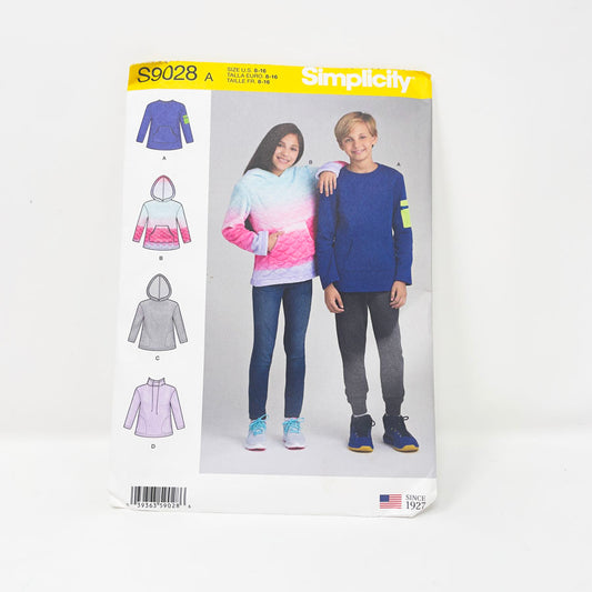 Simplicity S9028 Kids Sweatshirt/Hoodie Pattern