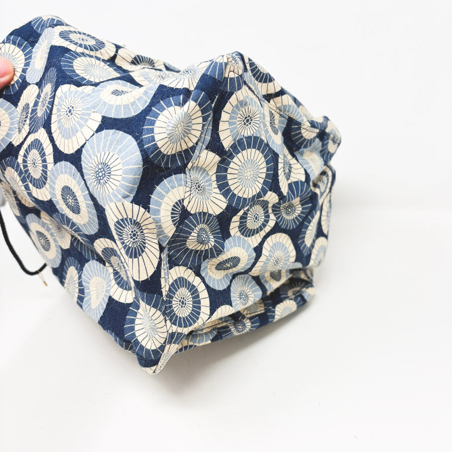 Handmade Blue Drawstring Project Pouch