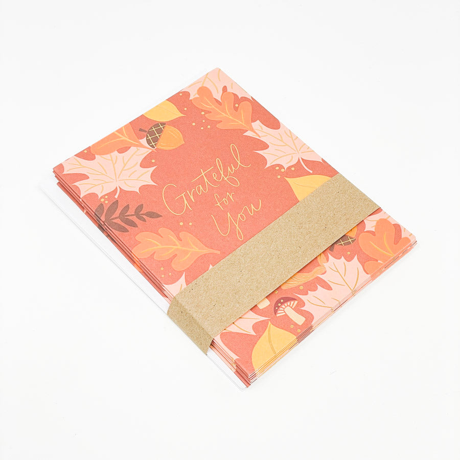 Grateful for You Greeting Cards 4" x 5-1/4" - 8 Cards and 6 Envelopes