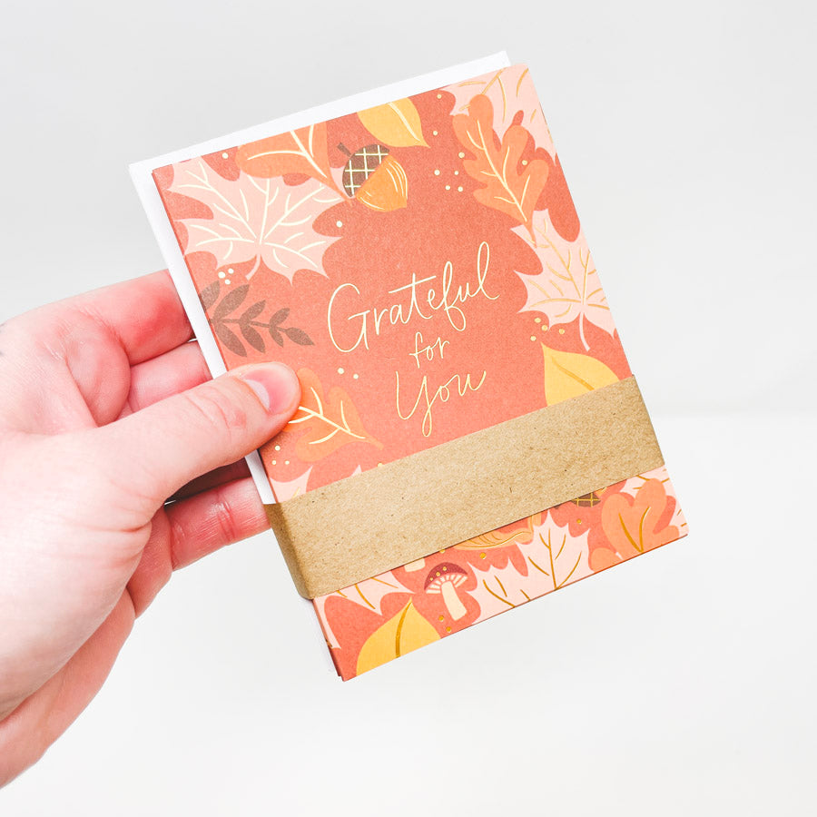 Grateful for You Greeting Cards 4" x 5-1/4" - 8 Cards and 6 Envelopes