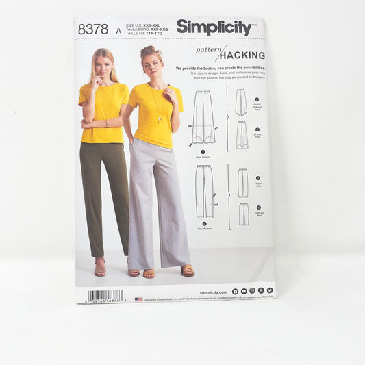 2017 Simplicity Sewing Patterns 8378 - Misses' Knit Pants with Options for Design Hacking