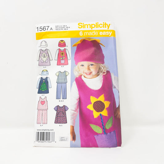 Simplicity 1567 Toddler Jumper, Pants and Cap Pattern