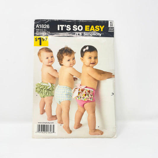 Simplicity It's So Easy A1826 Diaper Cover Pattern