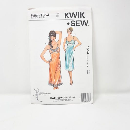 1986 Kwik Sew 1554 Sewing Pattern - Slip - XS-XL