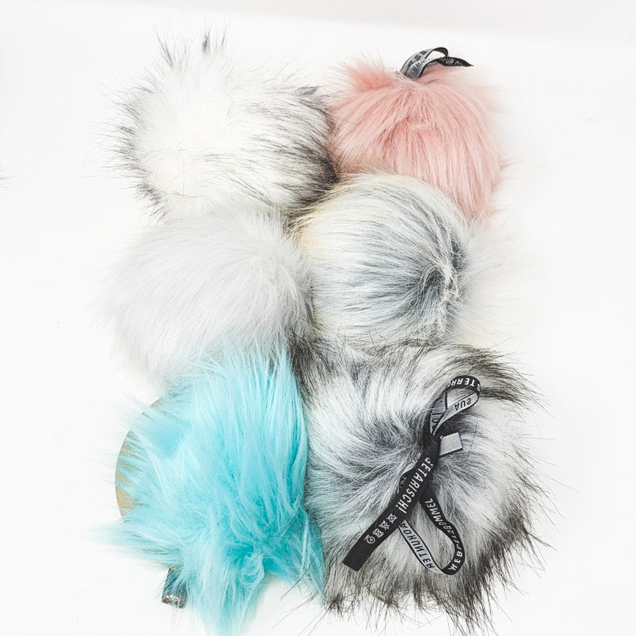 Mixed Brand Faux Fur Pom Poms – Light