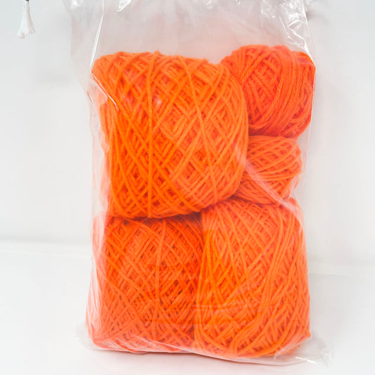 Bright Orange Acrylic Yarn - Bag of Cakes