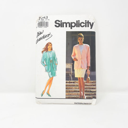 1991 Simplicity Sewing Patterns 7443 - Misses' Petite Blouse Skirt and Lined Jacket