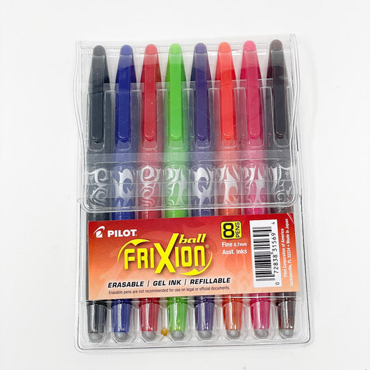 Pilot FriXion Ball Erasable Gel Ink Stick Pen Assorted Ink 0.7mm (8)