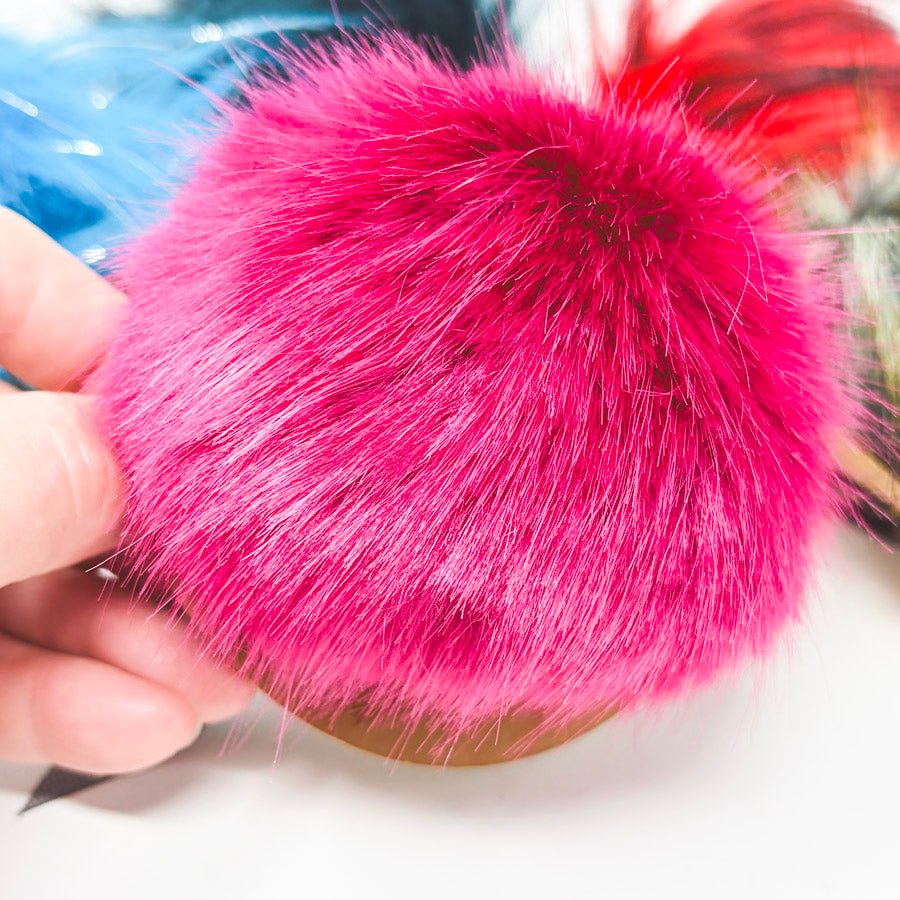 Grocery Girl Knit Faux Fur Pom Poms – High Chroma