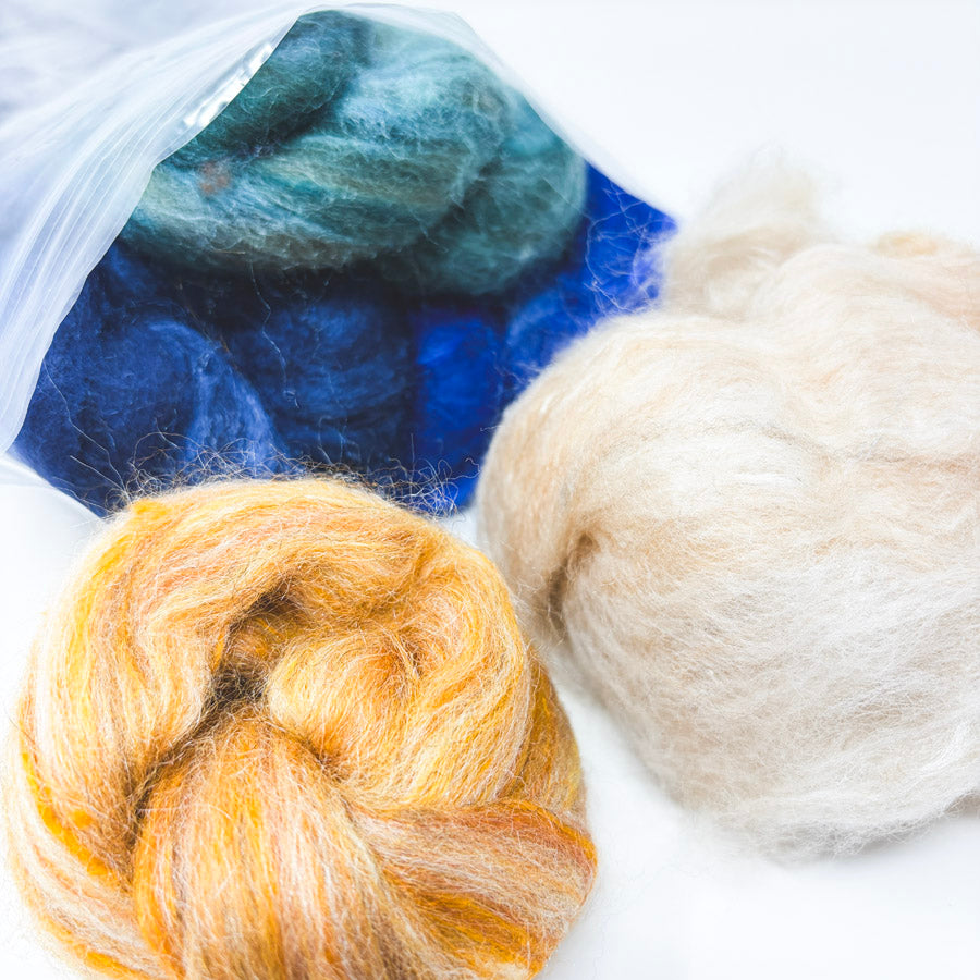 Set of Seven Colors – Wool Roving / 4oz