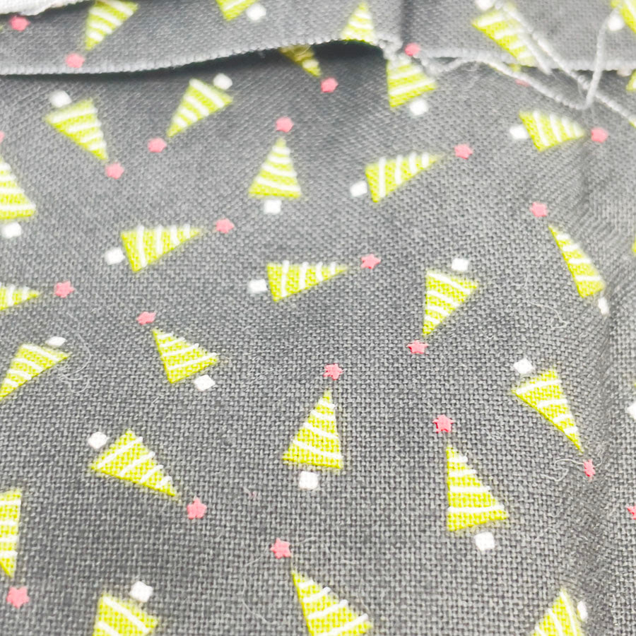 1 yd - Black Christmas Tree Fabric