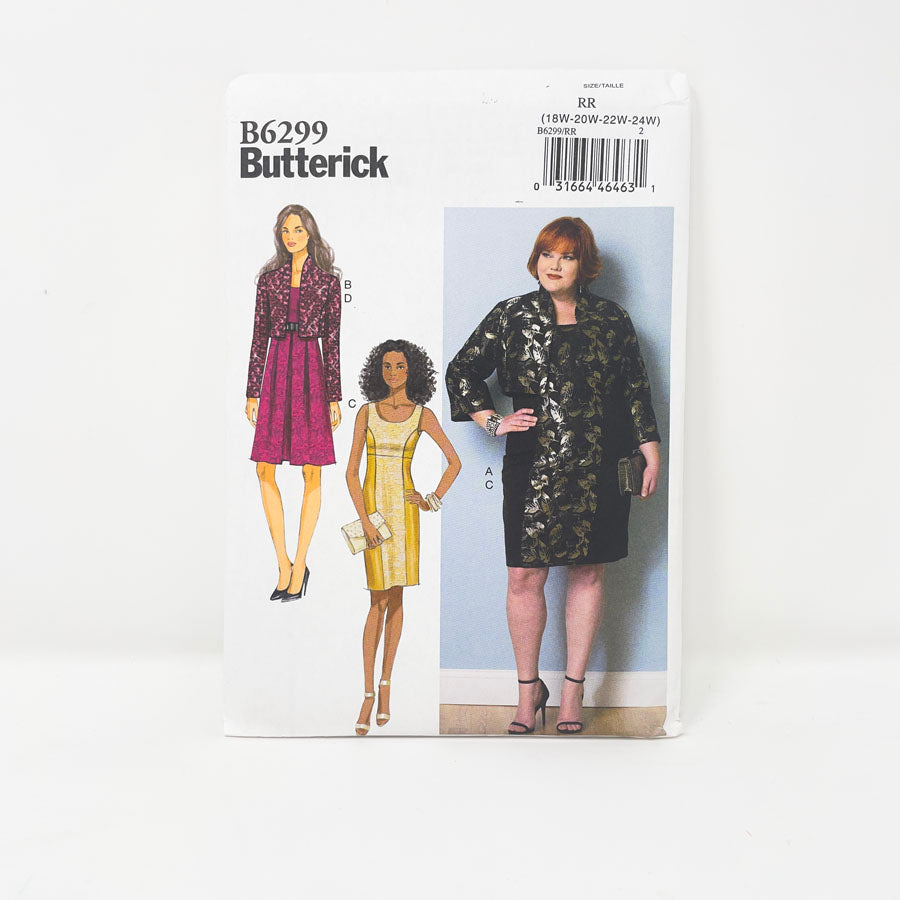 2015 Butterick Sewing Patterns B6299 - Misses Jacket and Dress