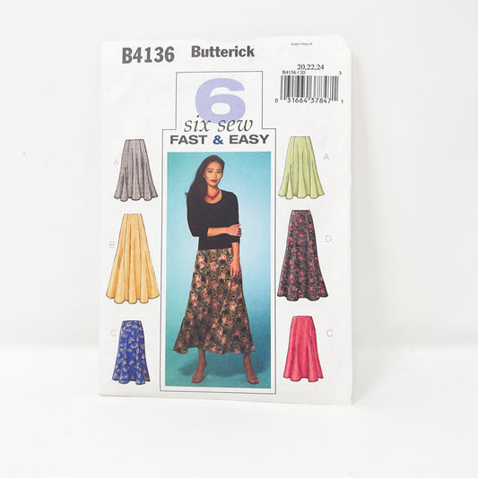 2004 Butterick Sewing Patterns B4136 - Misses Petite Skirt