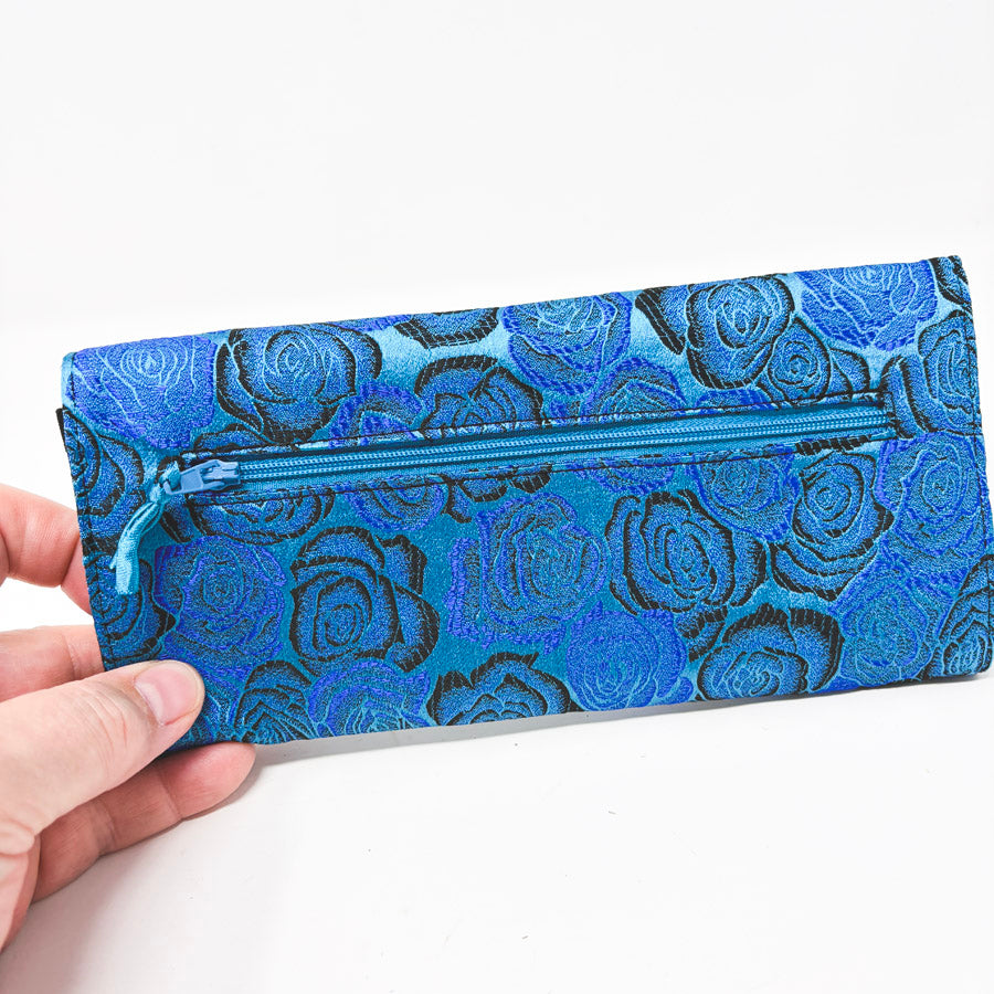 Blue Rose Print Knitting Needle Case