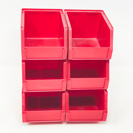 Empak Red Stackable Storage Bins Set of 6