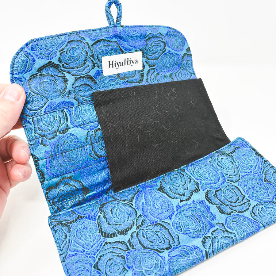 Blue Rose Print Knitting Needle Case
