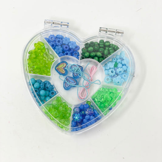 Novelty Beads in Clear Heart Shaped Sorter