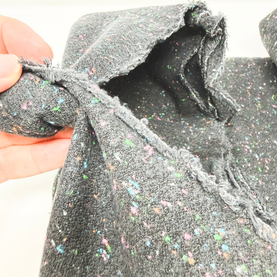 Appx 3 Yds Rainbow Confetti Wool Blend Slub Fabric
