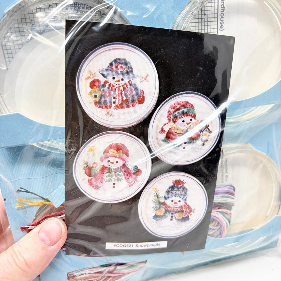 Snowpeople – Fond Memories Cross Stitch Coasters Kit