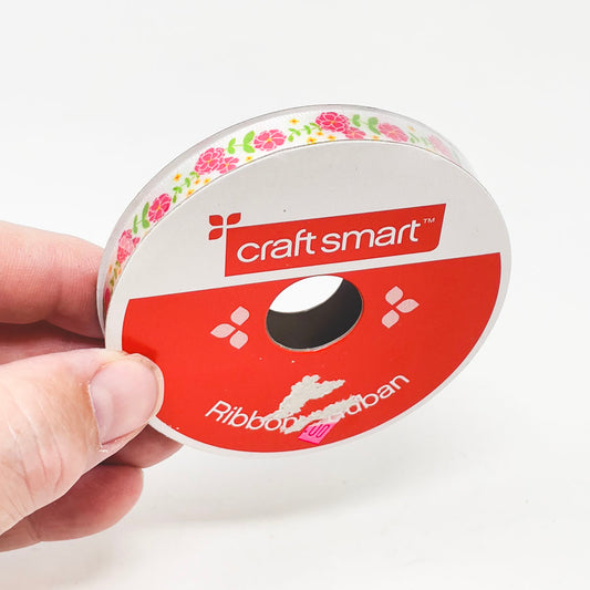 Craft Smart Pink Floral Ribbon