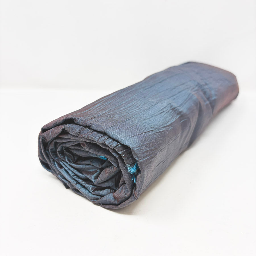 Appx 3 Yds Rust Blue Iridescent Taffeta Fabric
