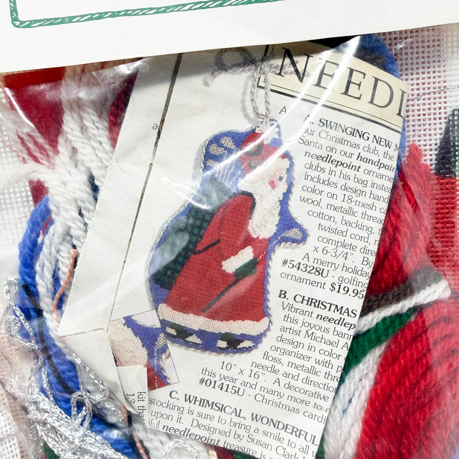 Golfing Santa – Village Needlecraft Needlepoint Ornament Kit