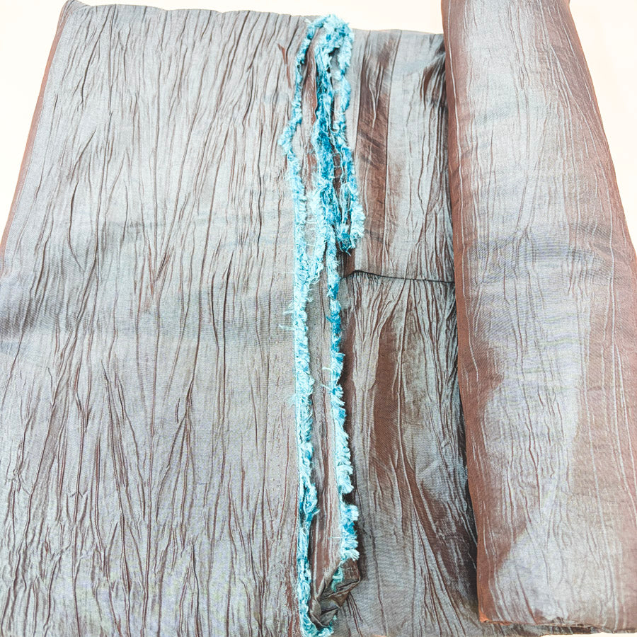 Appx 3 Yds Rust Blue Iridescent Taffeta Fabric