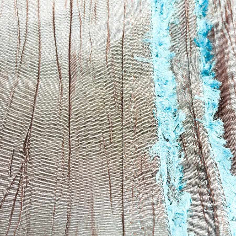 Appx 3 Yds Rust Blue Iridescent Taffeta Fabric