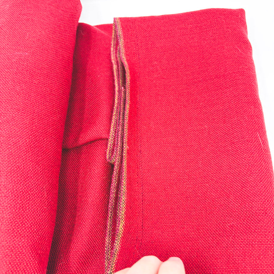 Appx 1 yd - Red Heavy Woven Wool Blend Fabric