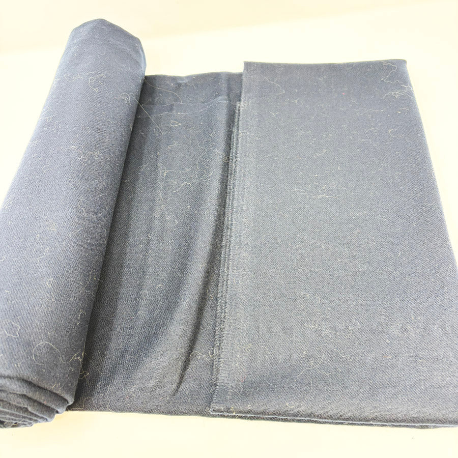 Appx 1 yd - Dark Blue Flannel/Felt/Wool Blend Fabric