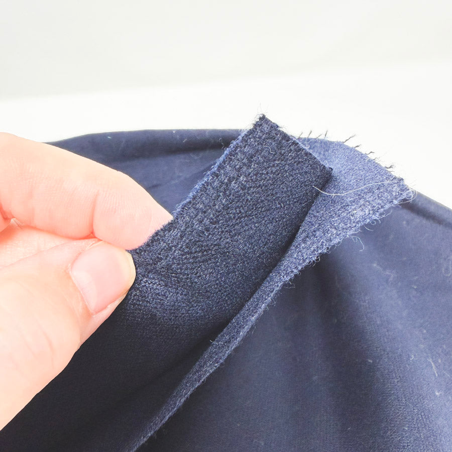 Appx 1 yd - Dark Blue Flannel/Felt/Wool Blend Fabric