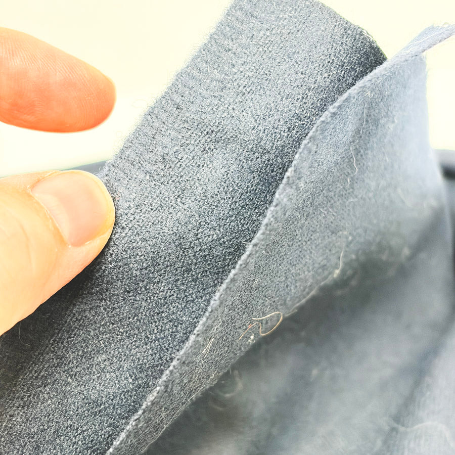 Appx 1 yd - Dark Blue Flannel/Felt/Wool Blend Fabric