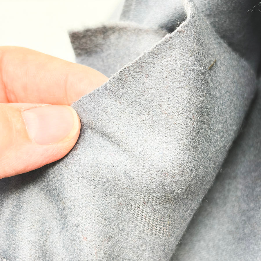 Appx 1 yd - Gray Flannel/Felt/Wool Blend Fabric