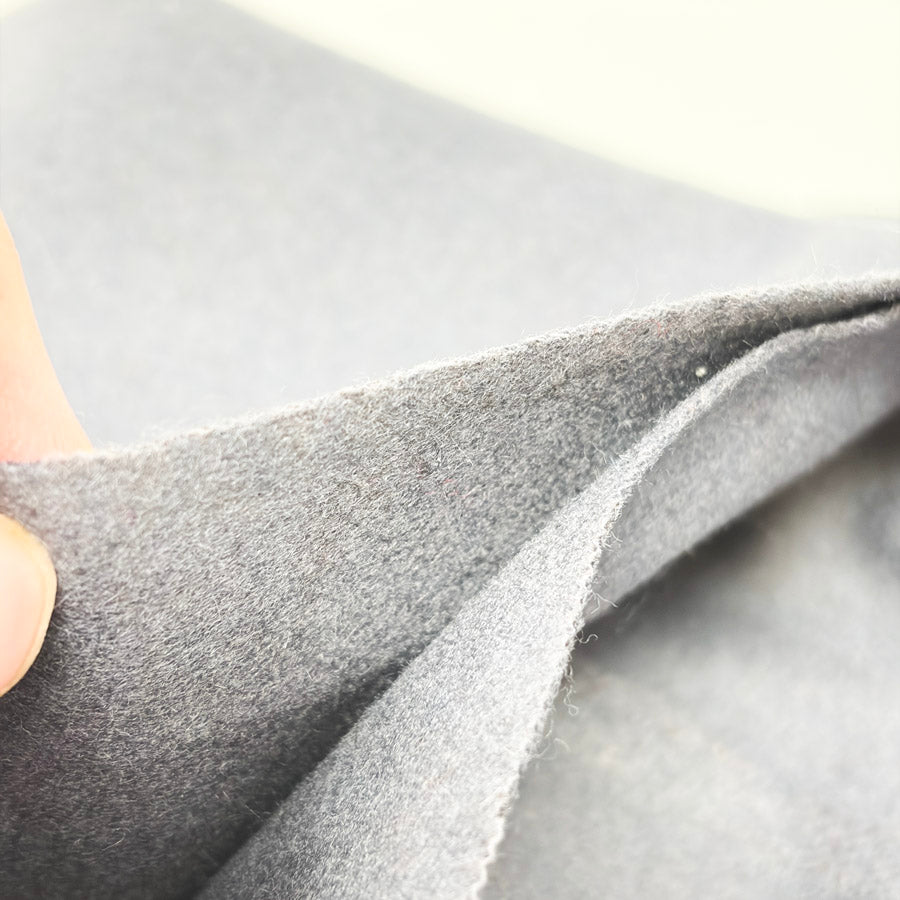 Appx 1 yd - Gray Flannel/Felt/Wool Blend Fabric
