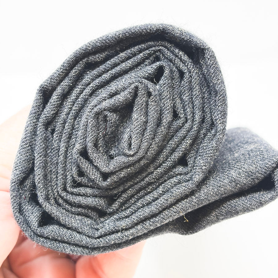 Appx 1 yd - Heather Gray Wool Blend Fabric