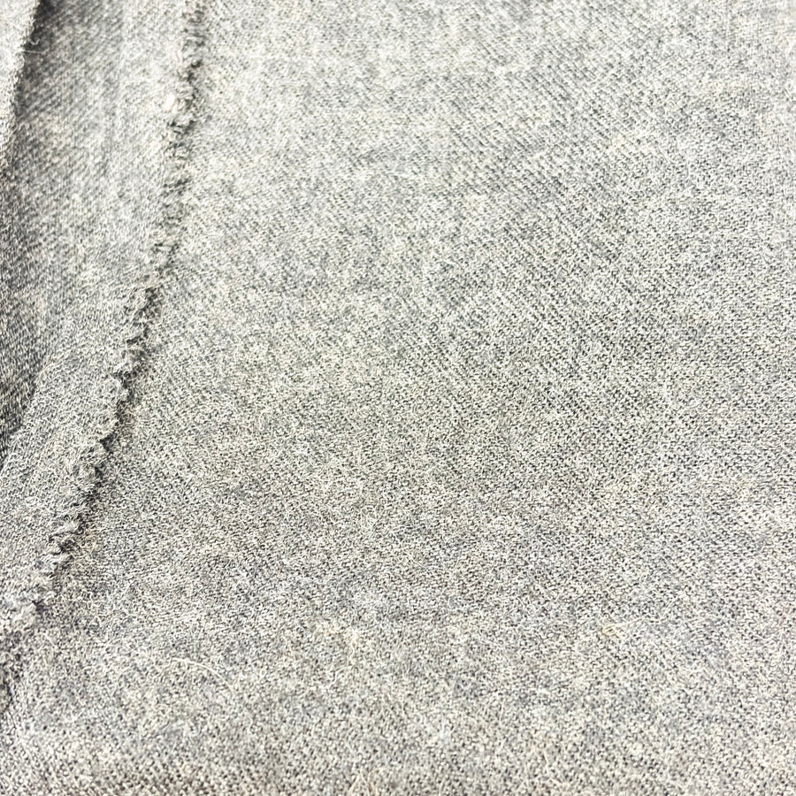 Appx 1 yd - Heather Gray Wool Blend Fabric