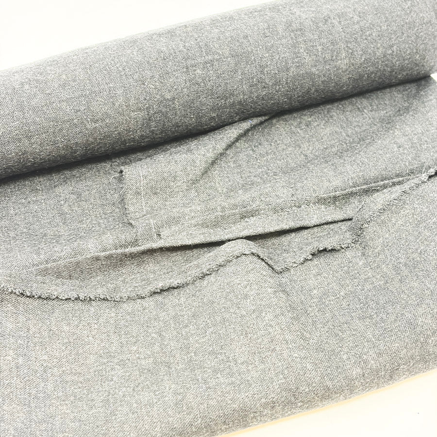 Appx 1 yd - Heather Gray Wool Blend Fabric
