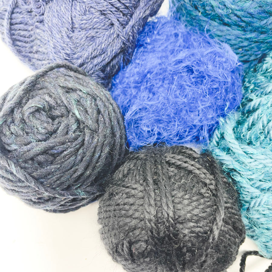 Blue & Black Yarn Bundle