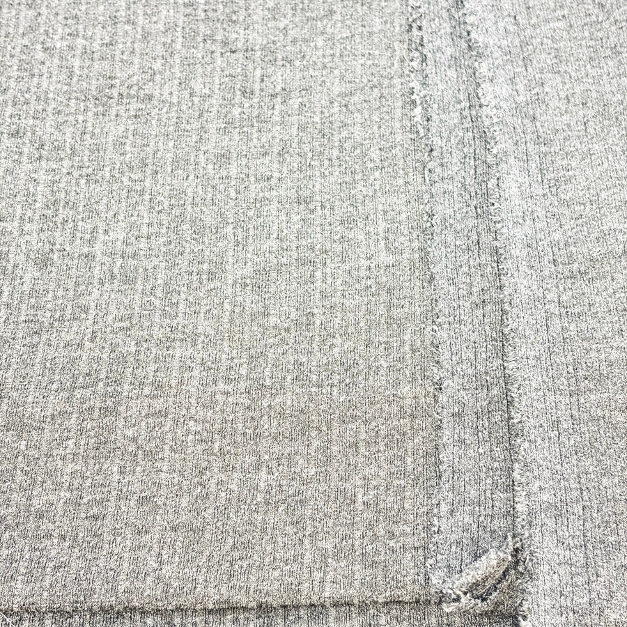 Appx 1 yd - Dark Gray Ribbed Jersey Knit Fabric