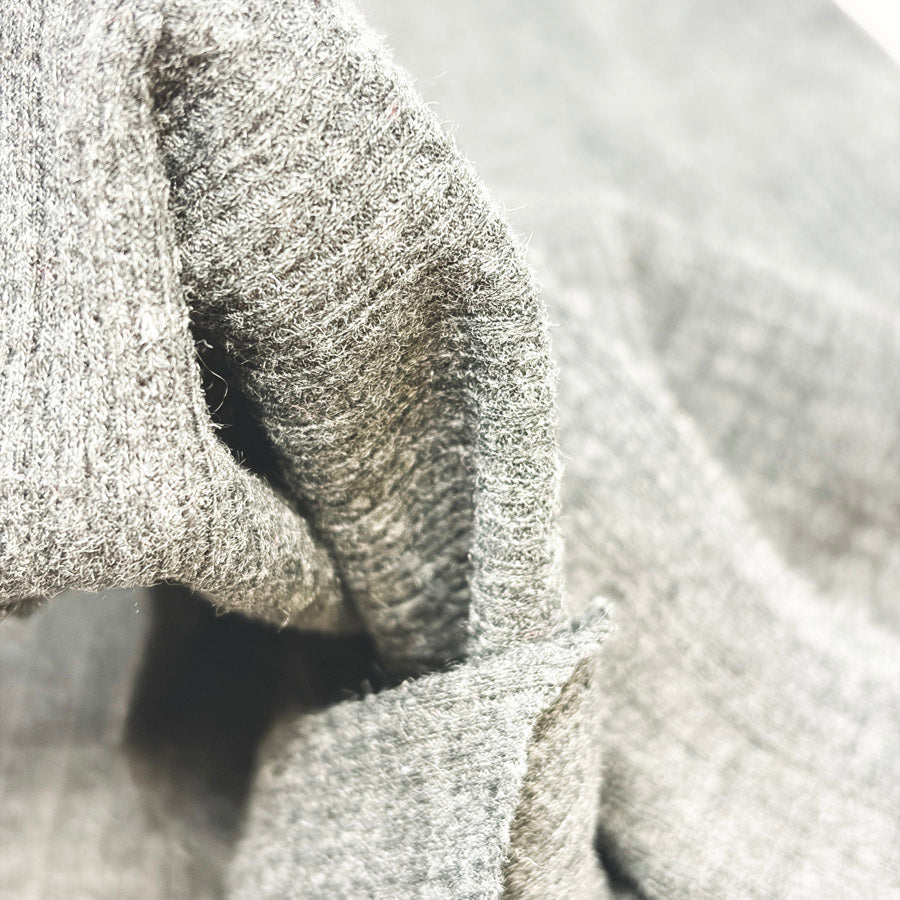 Appx 1 yd - Dark Gray Ribbed Jersey Knit Fabric