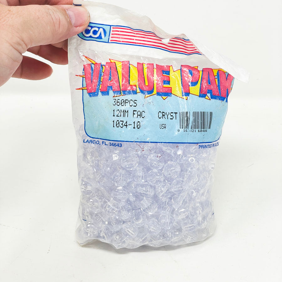 Value Pak 12mm Faceted Plastic Beads
