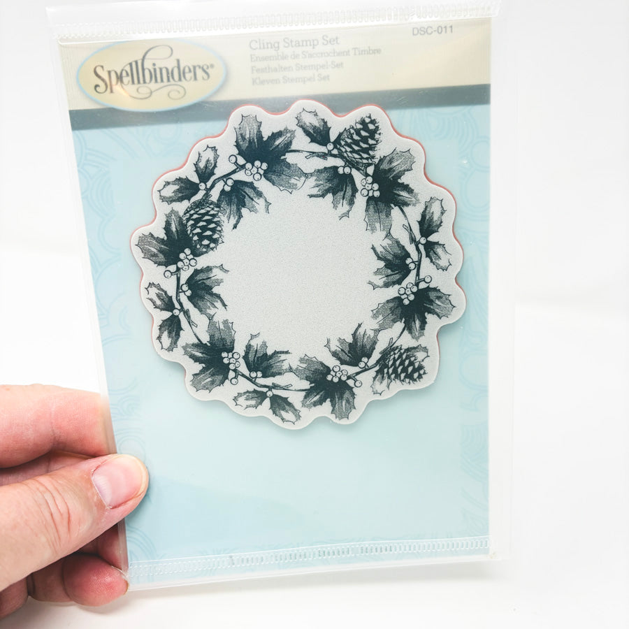 Spellbinders "Shading Wreath Stamp" Cling Stamp