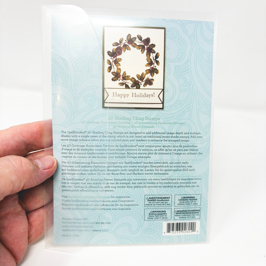 Spellbinders "Shading Wreath Stamp" Cling Stamp